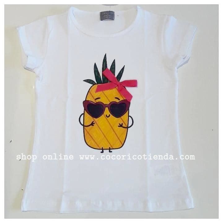 Mon Petit Bombon Camiseta Piña Blanca - Imagen 1