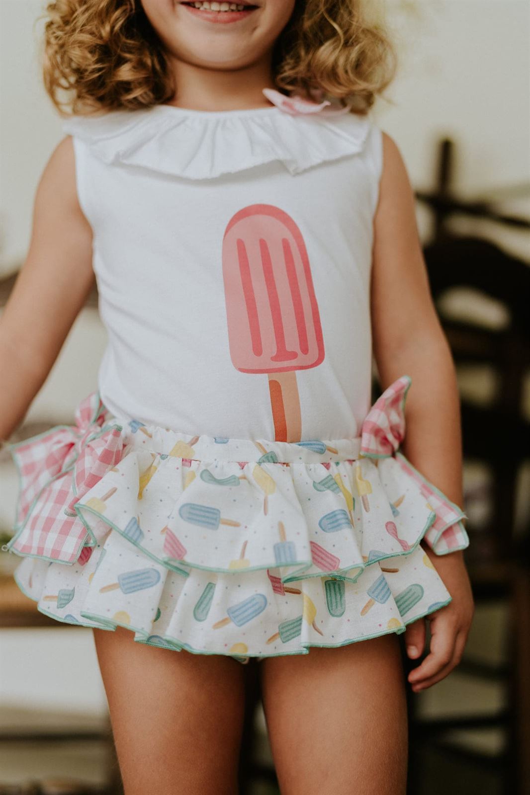 Mon Petit Bombon Conjunto camiseta y ranita helados - Imagen 3
